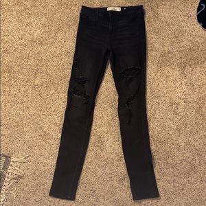 Black high waisted ripped skinny jeans